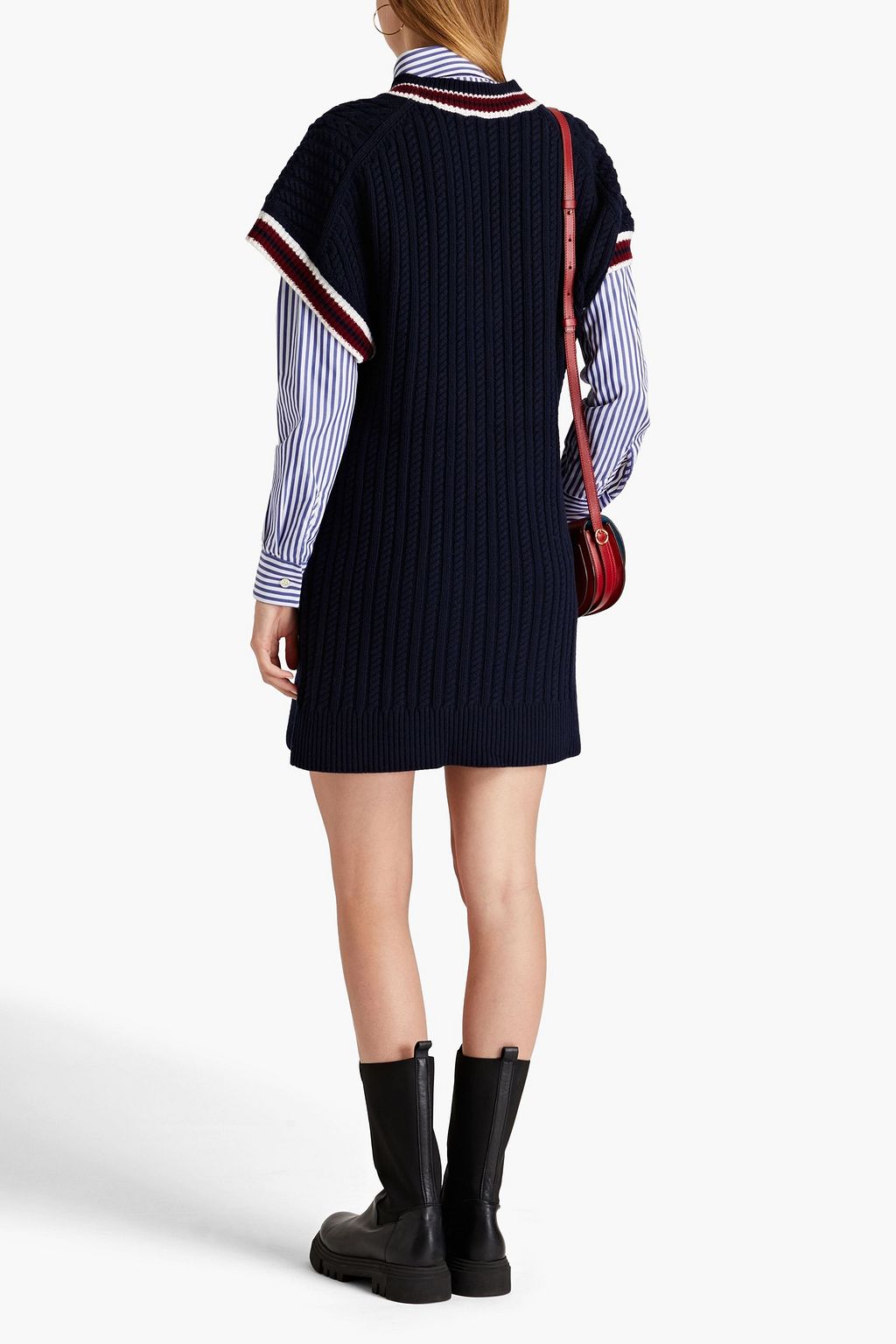 VICTORIA, VICTORIA BECKHAM Cable-knit mini dress