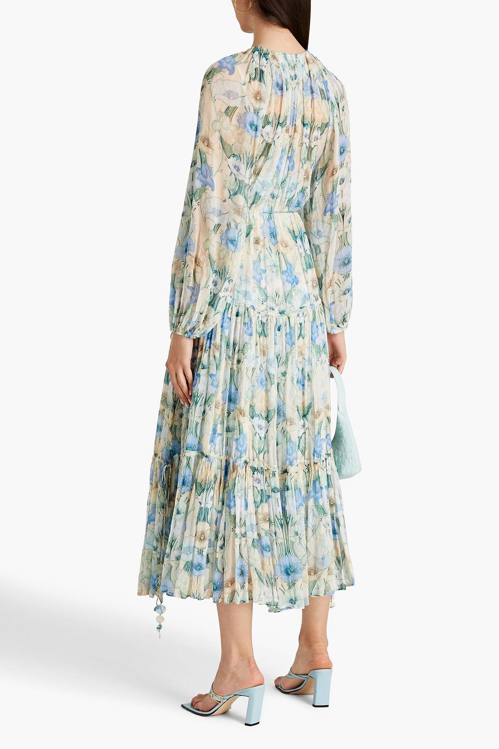ZIMMERMANN Floral-print crepon midi dress | THE OUTNET