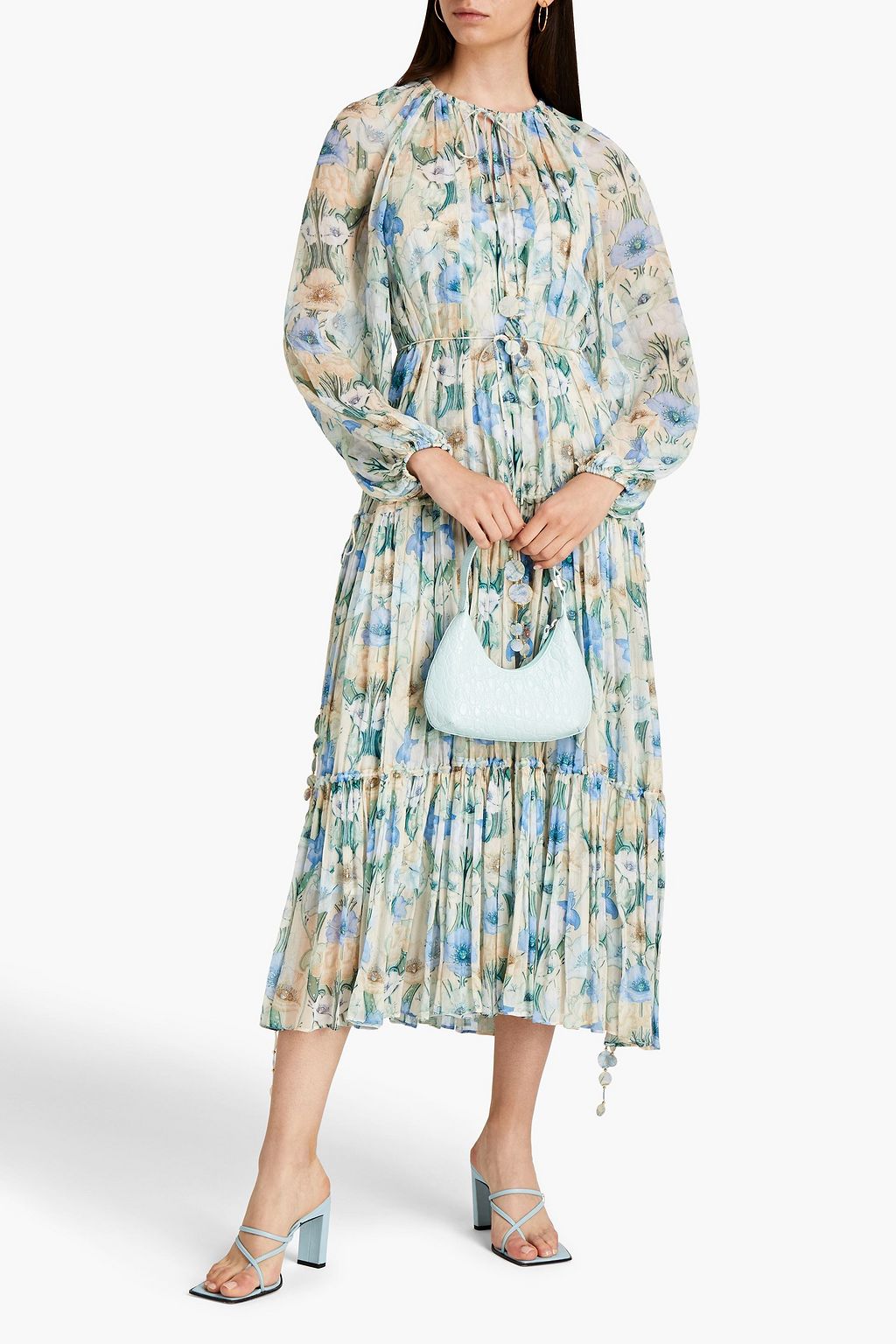 ZIMMERMANN Floral-print crepon midi dress | THE OUTNET