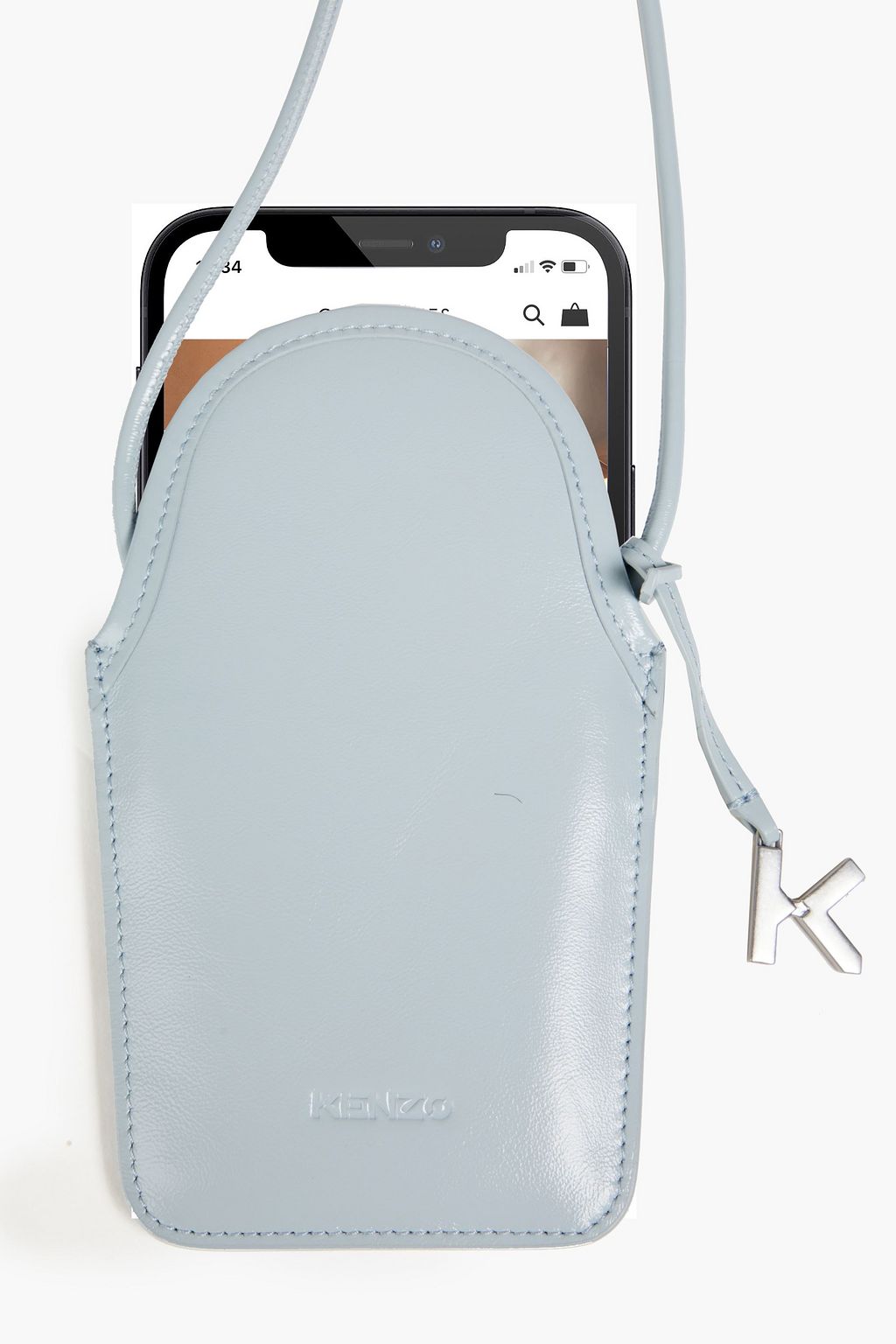 KENZO Glossed-leather phone pouch
