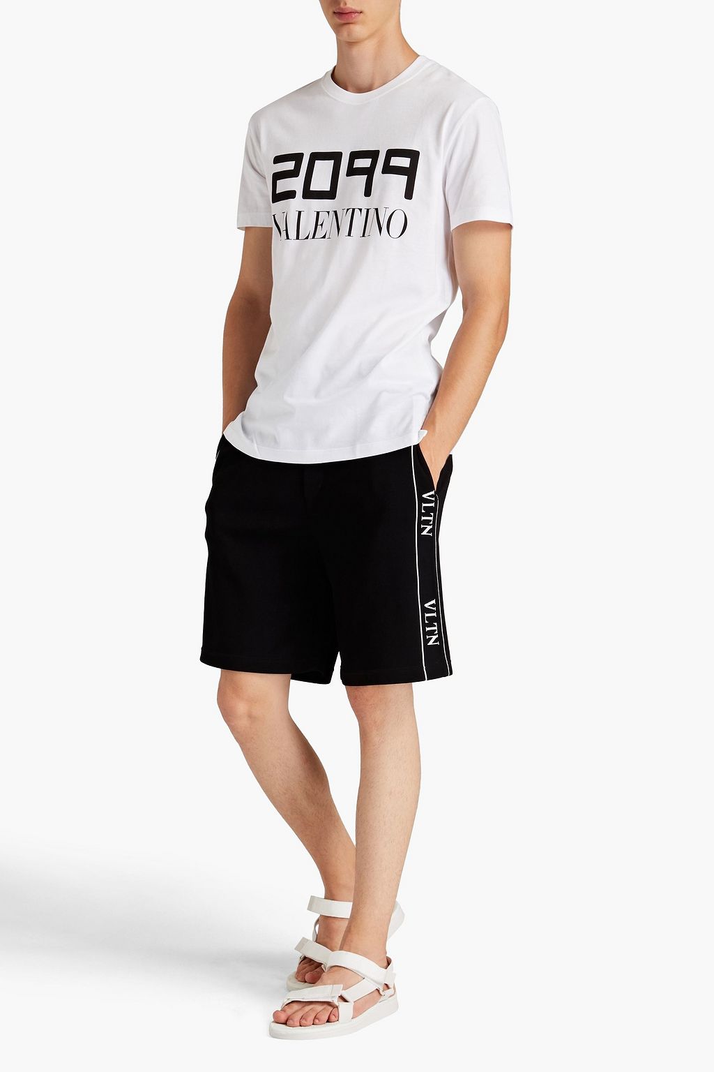 VALENTINO Printed ponte shorts