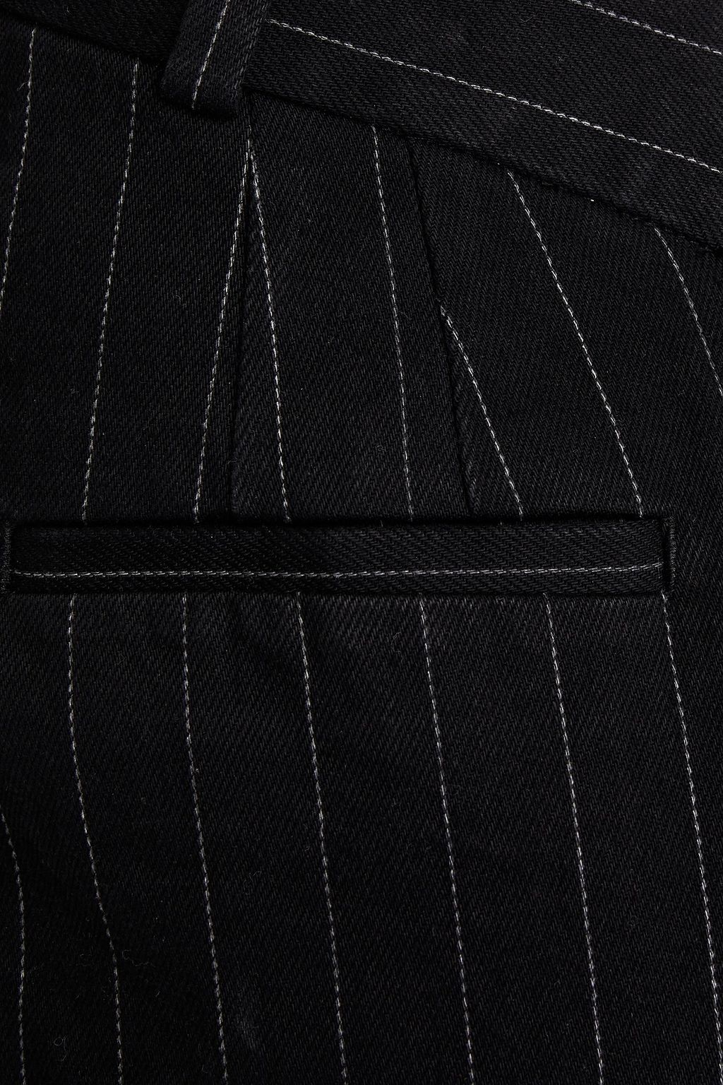 ALEXANDER WANG Pleated pinstriped cotton-twill straight-leg pants