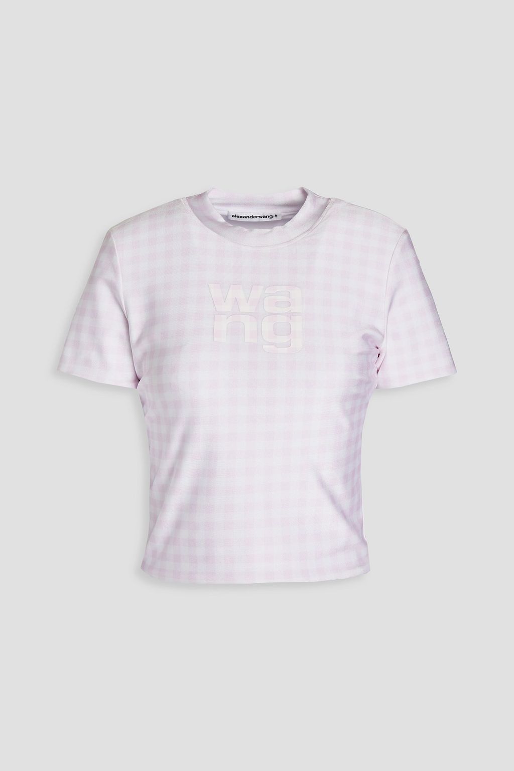 White Checked satin-jersey T-shirt | ALEXANDERWANG.T | THE OUTNET