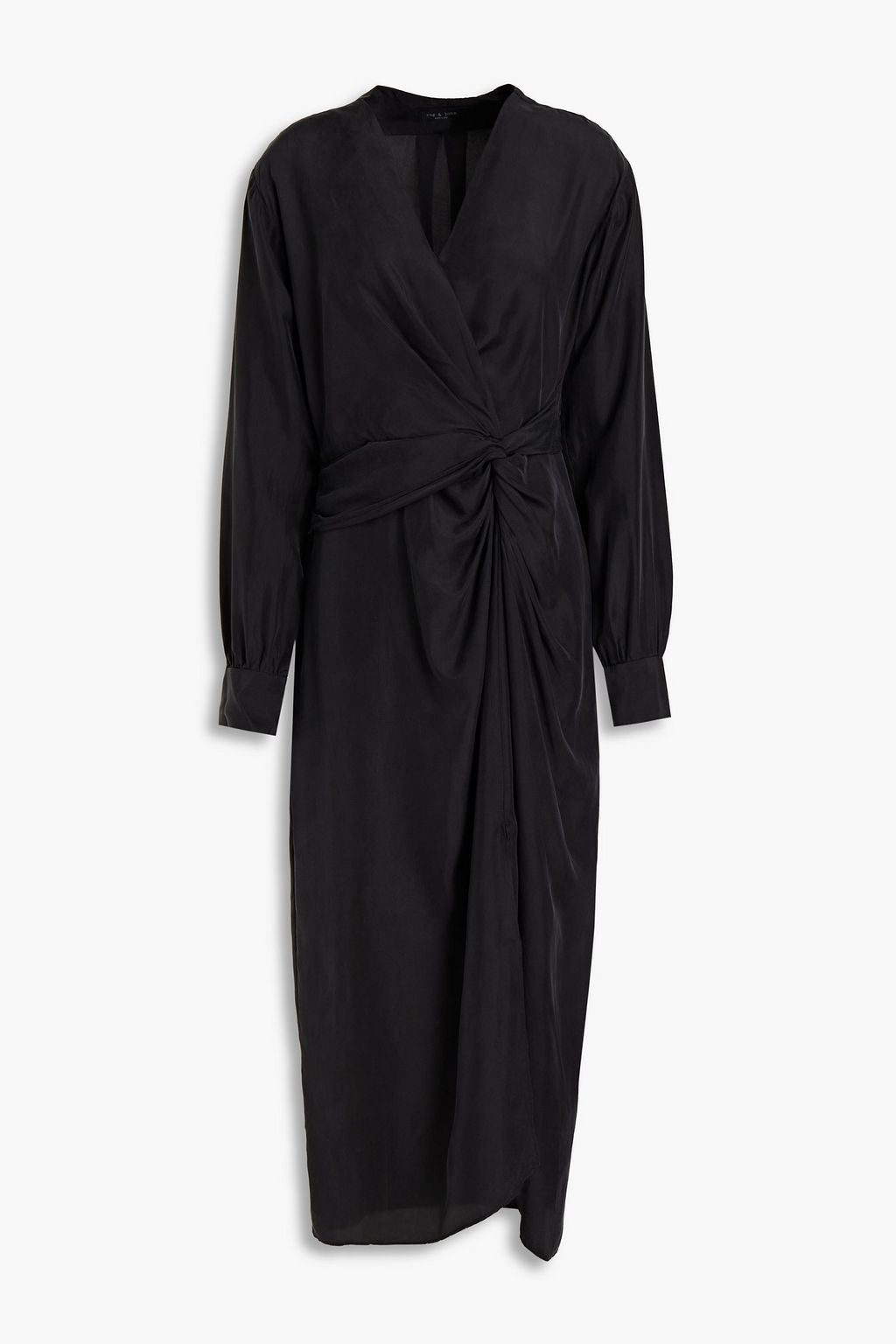 RAG & BONE Amber wrap-effect twisted silk midi dress | THE OUTNET