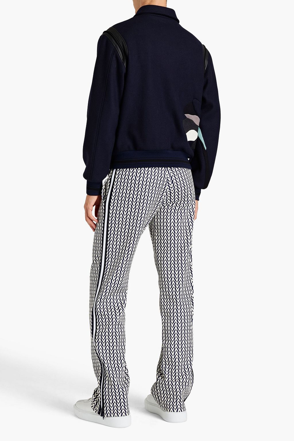 VALENTINO Printed jersey straight-leg pants