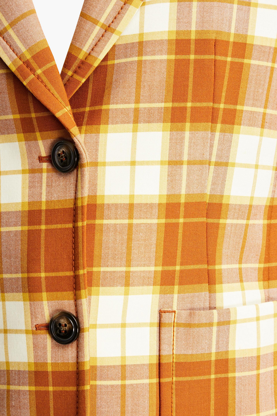 Zimmermann Tempo Long Line Jacket Caramel Check In Light Brown