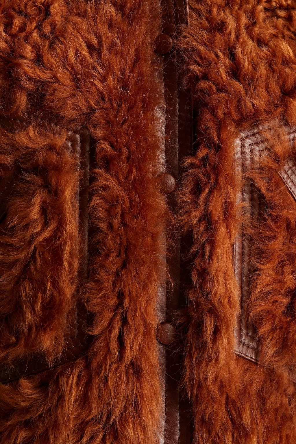 ZIMMERMANN Leather-trimmed shearling jacket