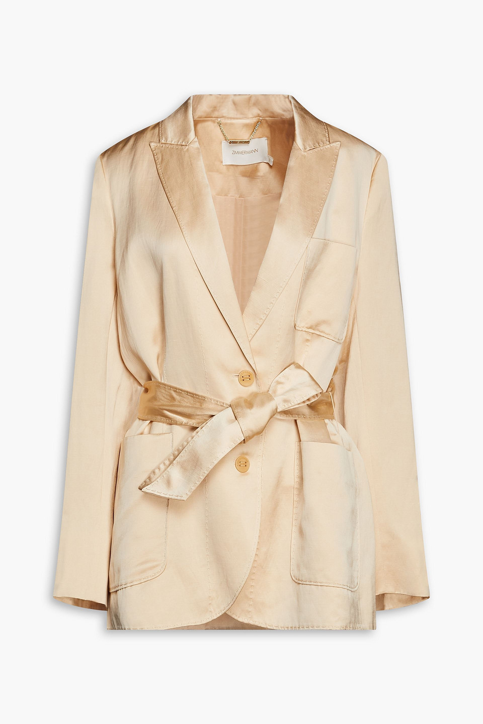 Belted shantung blazer