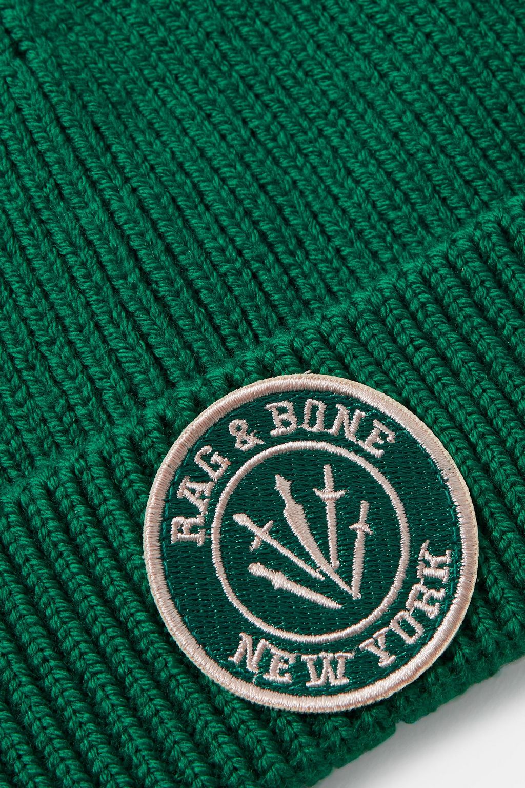 RAG & BONE Charlie appliquéd ribbed wool-blend beanie