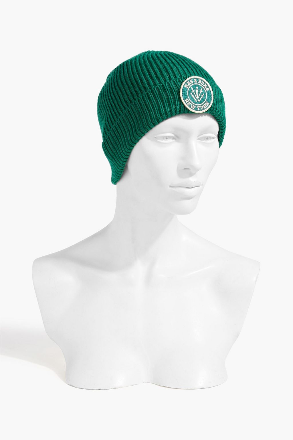 RAG & BONE Charlie appliquéd ribbed wool-blend beanie