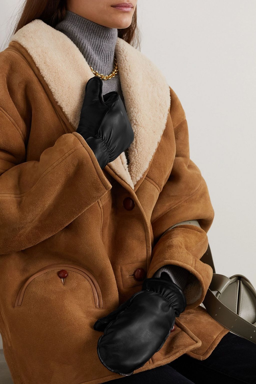 PORTOLANO Leather mittens