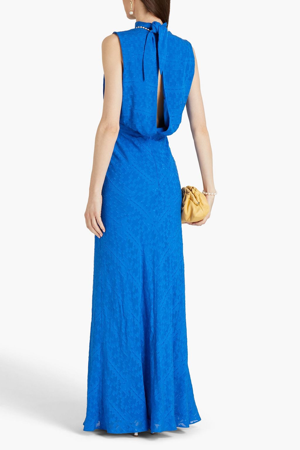 SALONI Fleur silk-jacquard maxi dress