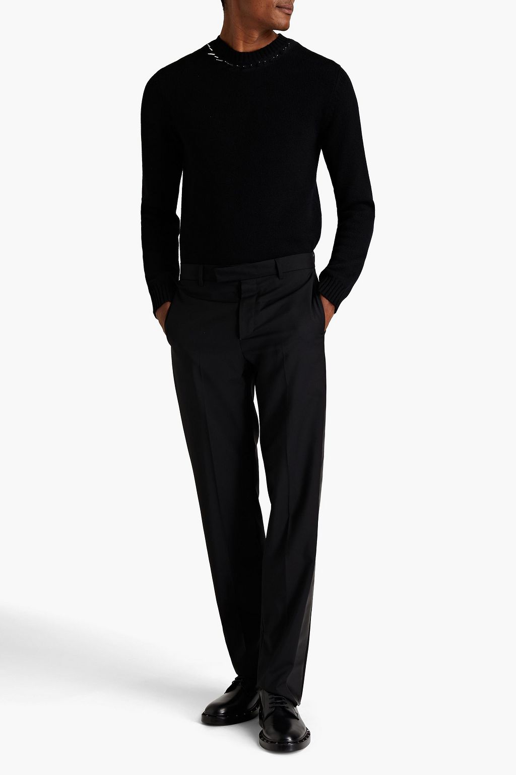 VALENTINO GARAVANI Spiked mélange cashmere sweater