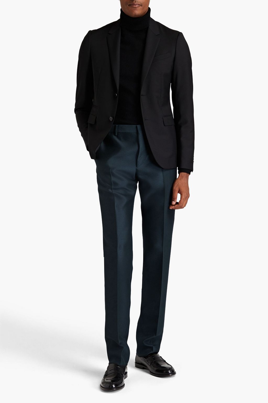 VALENTINO GARAVANI Slim-fit wool and silk-blend gazar pants