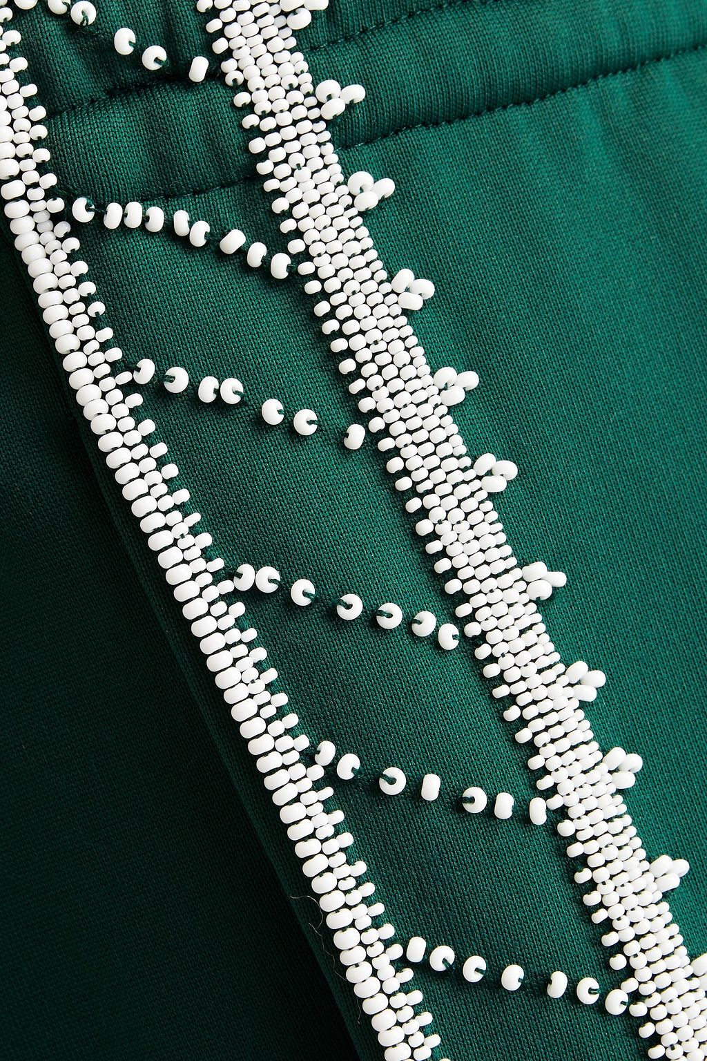 VALENTINO GARAVANI Bead-embellished satin-jersey track pants