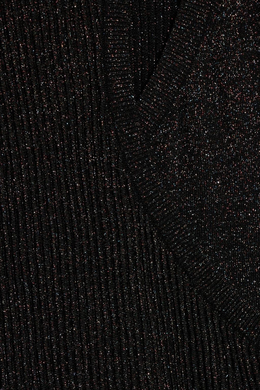 MICHELLE MASON Cutout metallic ribbed wool-blend sweater