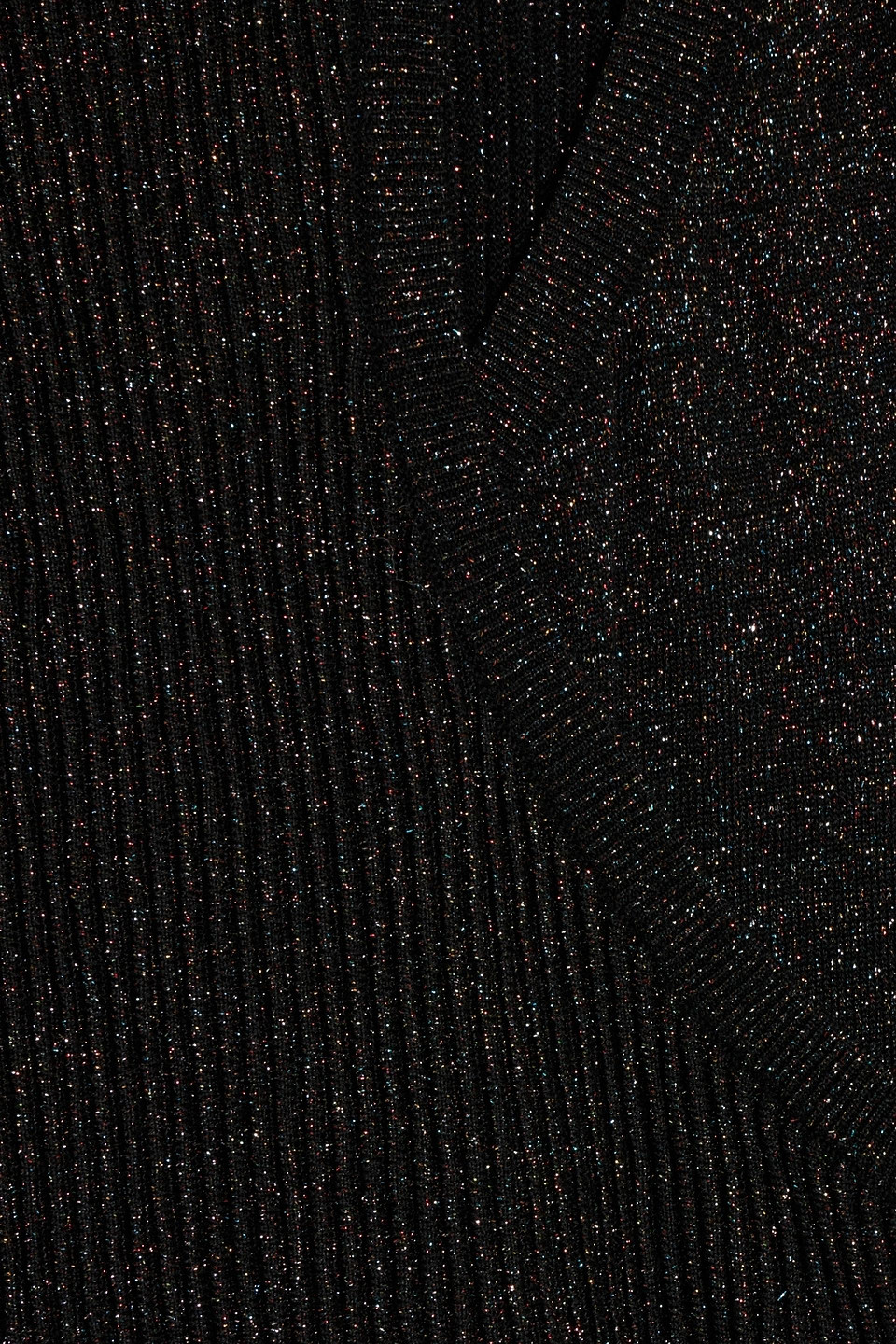 Michelle Mason Cutout Metallic Ribbed Wool-blend Sweater In Black