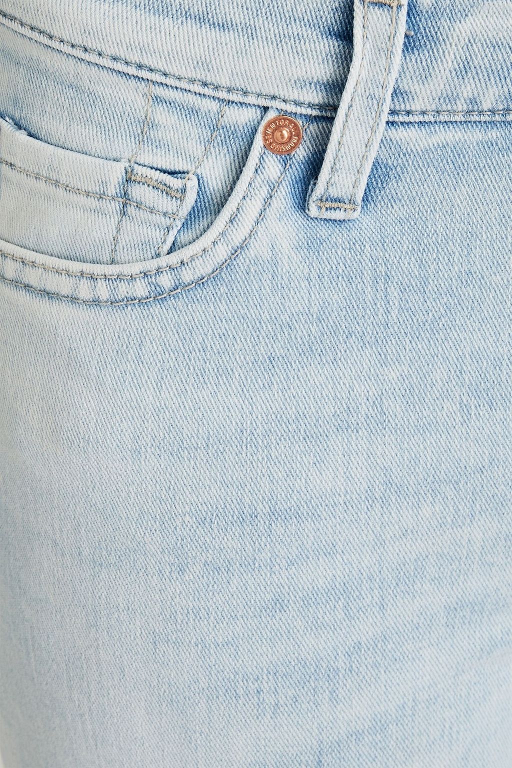 7 FOR ALL MANKIND Hoch sitzende Cropped Skinny Jeans in Distressed-Optik