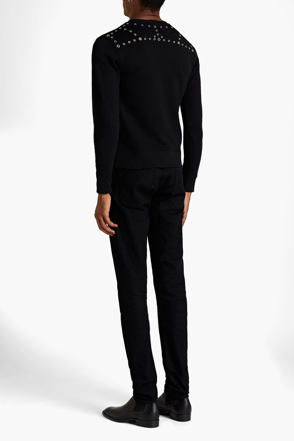 VALENTINO GARAVANI Eyelet-embellished French cotton-terry sweatshirt