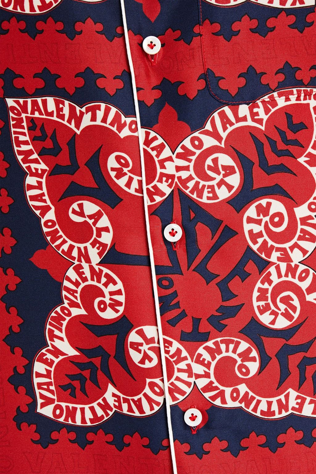VALENTINO Printed silk-faille shirt