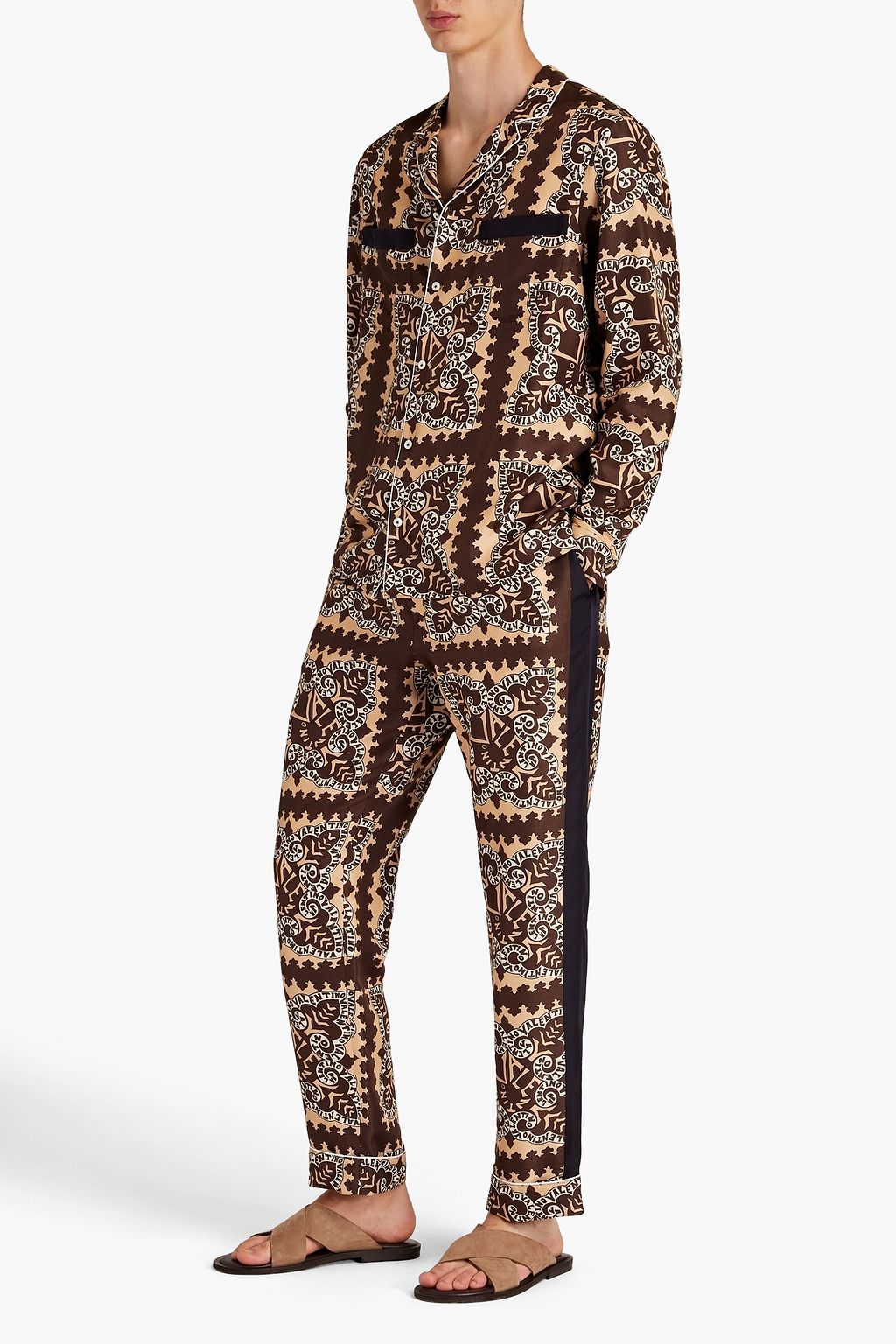 VALENTINO GARAVANI Printed silk-faille shirt