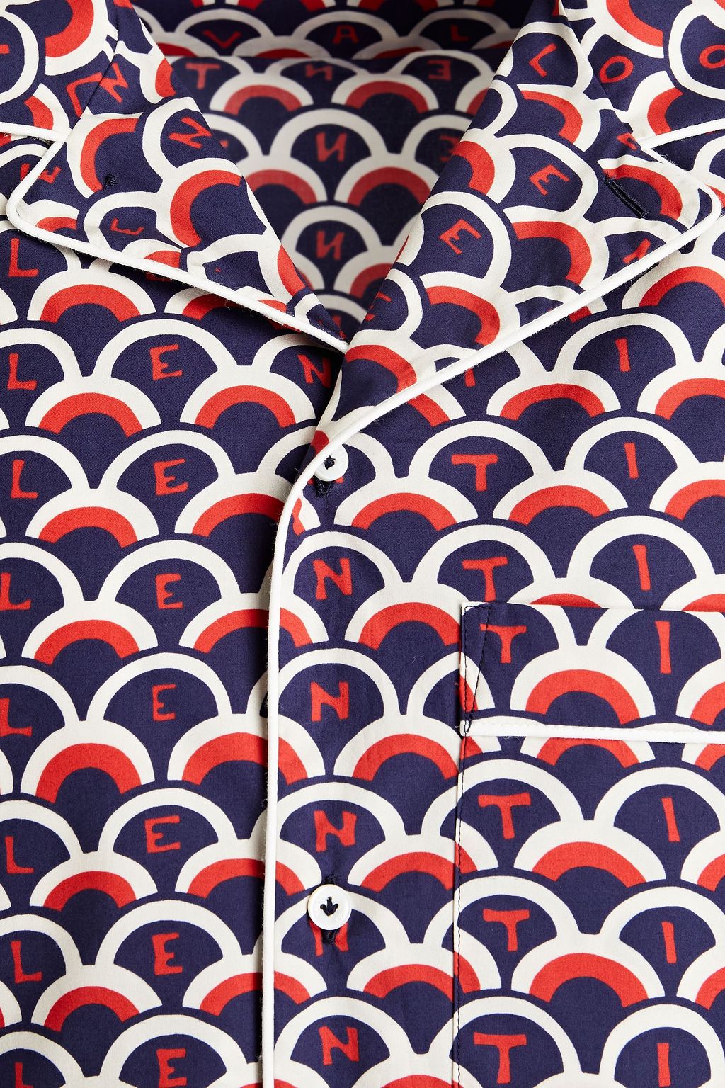VALENTINO Printed cotton-poplin shirt