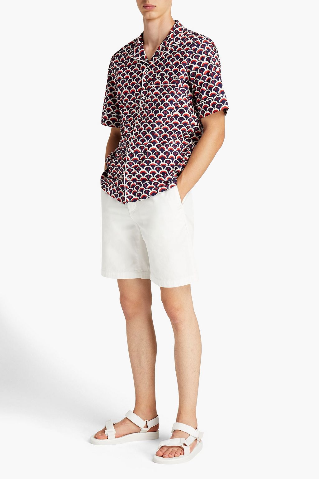 VALENTINO Printed cotton-poplin shirt