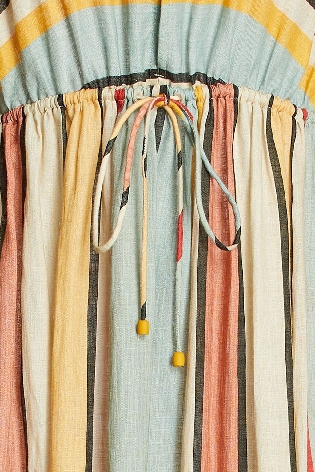 ZIMMERMANN Cassia 리넨 캔버스 티어드 미디 드레스