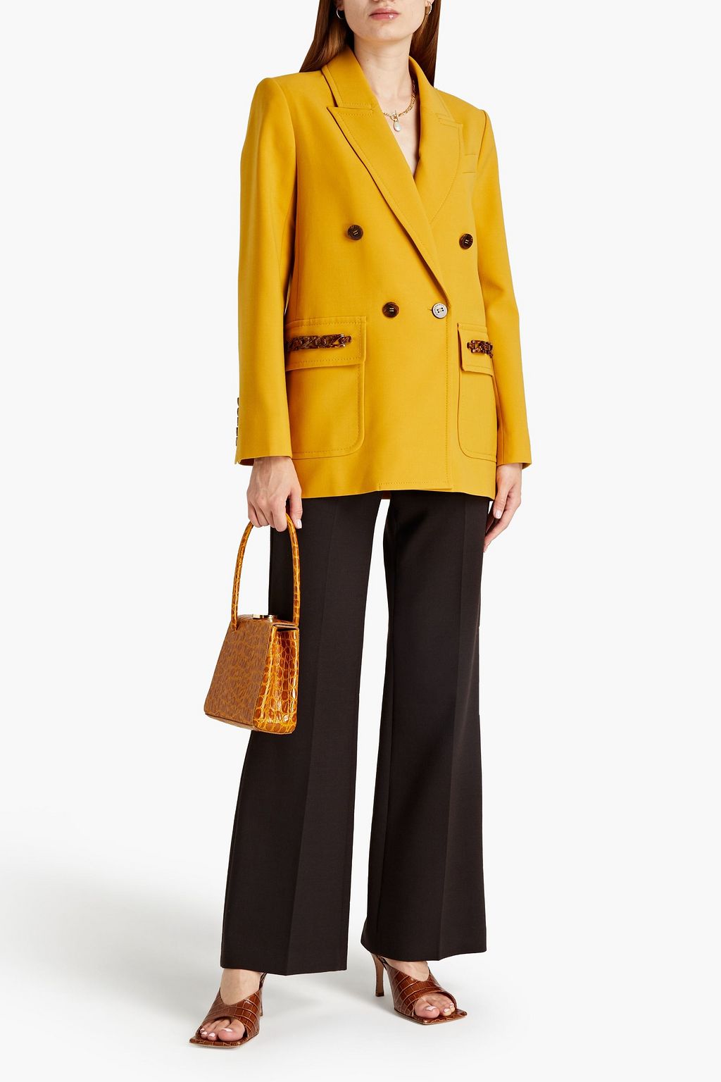 ZIMMERMANN Embellished double-breasted crepe blazer