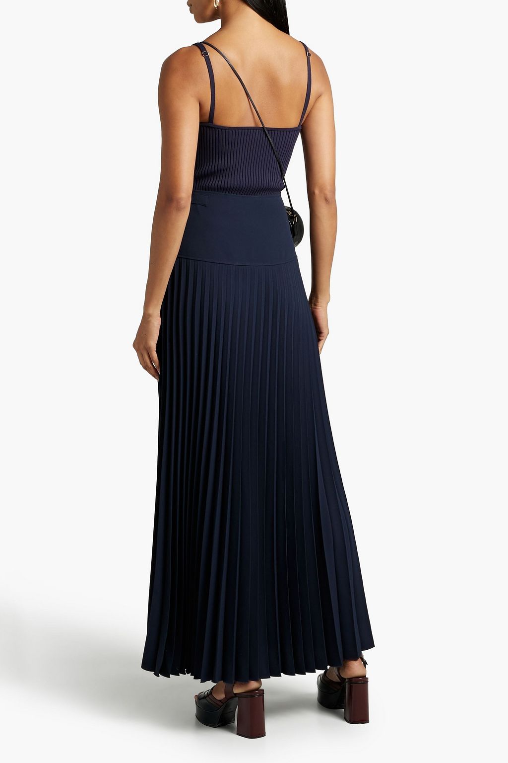 CHLOÉ Pleated crepe maxi skirt