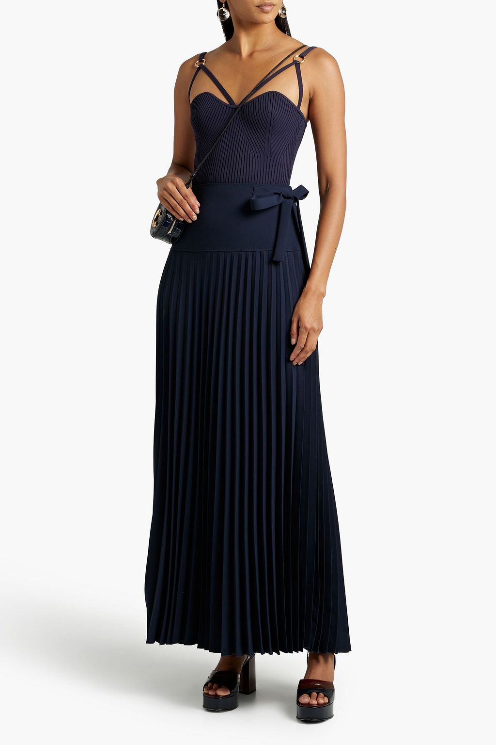 CHLOÉ Pleated crepe maxi skirt