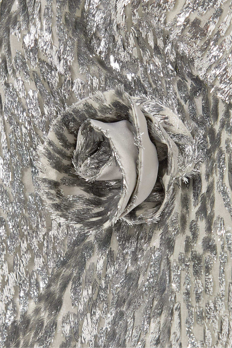 Coperni Appliquéd Metallic Fil Coupé Voile Mini Dress In Silver