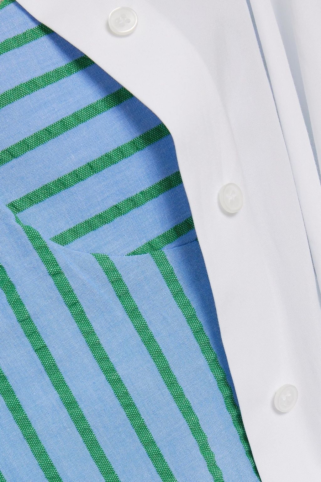 ROSIE ASSOULIN Layered striped cotton-seersucker and poplin shirt