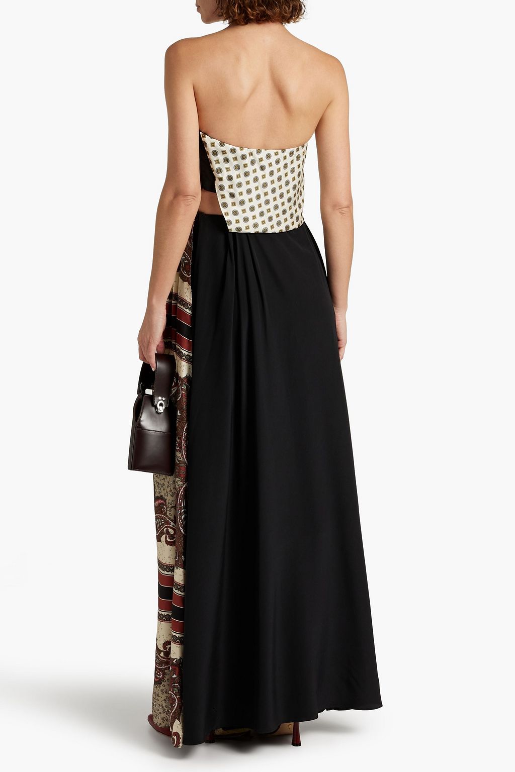ROSIE ASSOULIN Layered printed silk-twill and crepe de chine jumpsuit