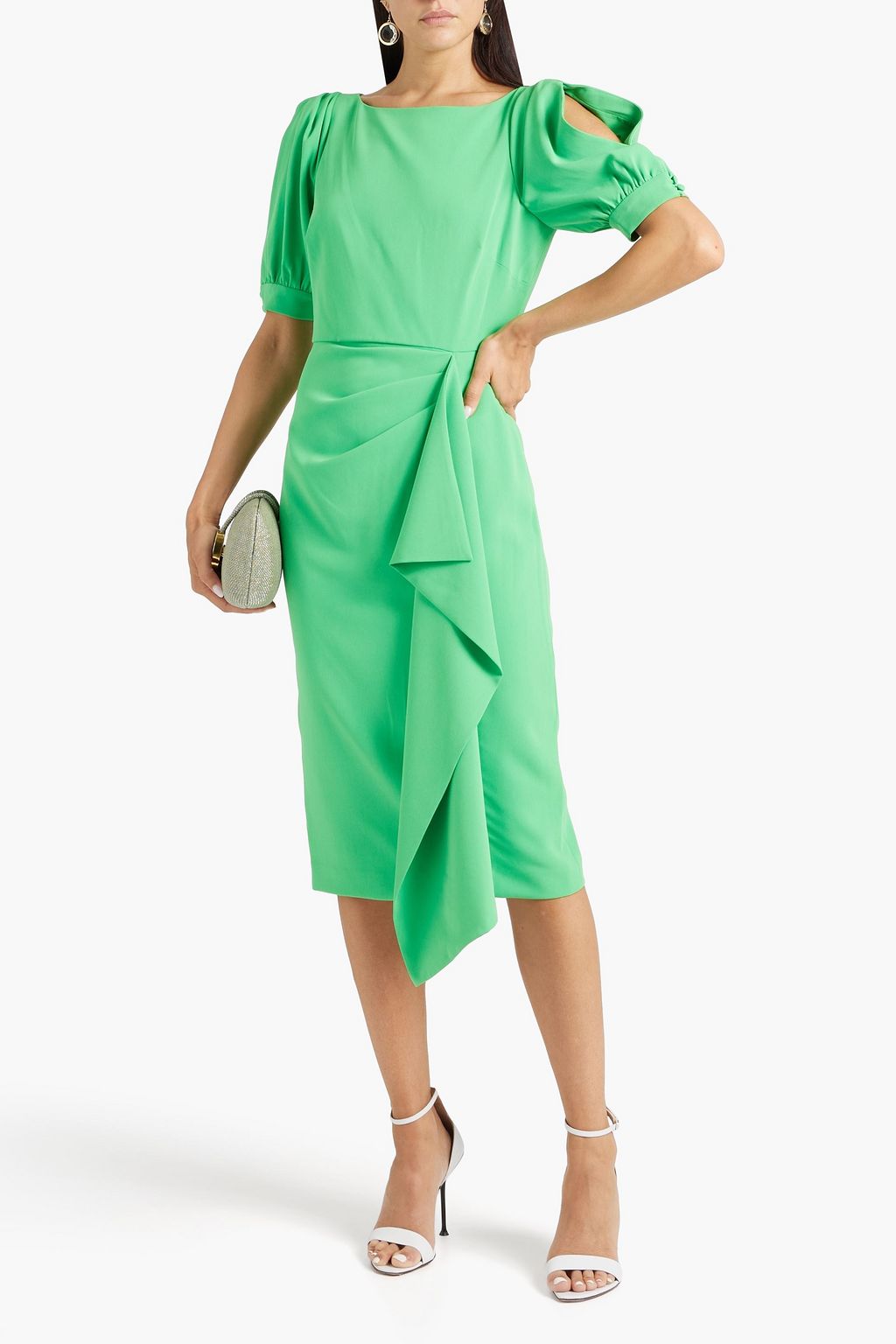 BADGLEY MISCHKA Draped crepe dress