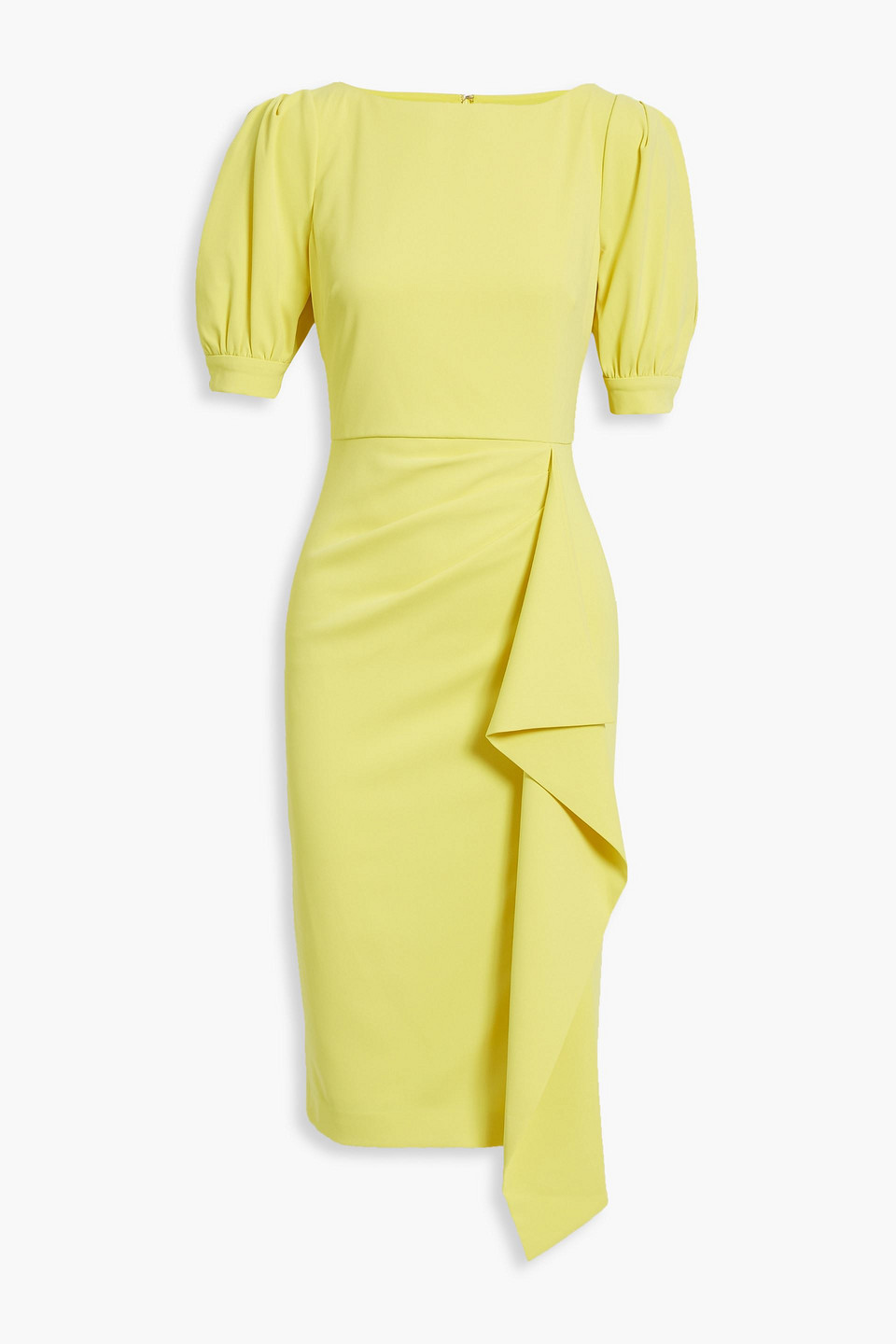 Badgley Mischka Draped pleated crepe dress