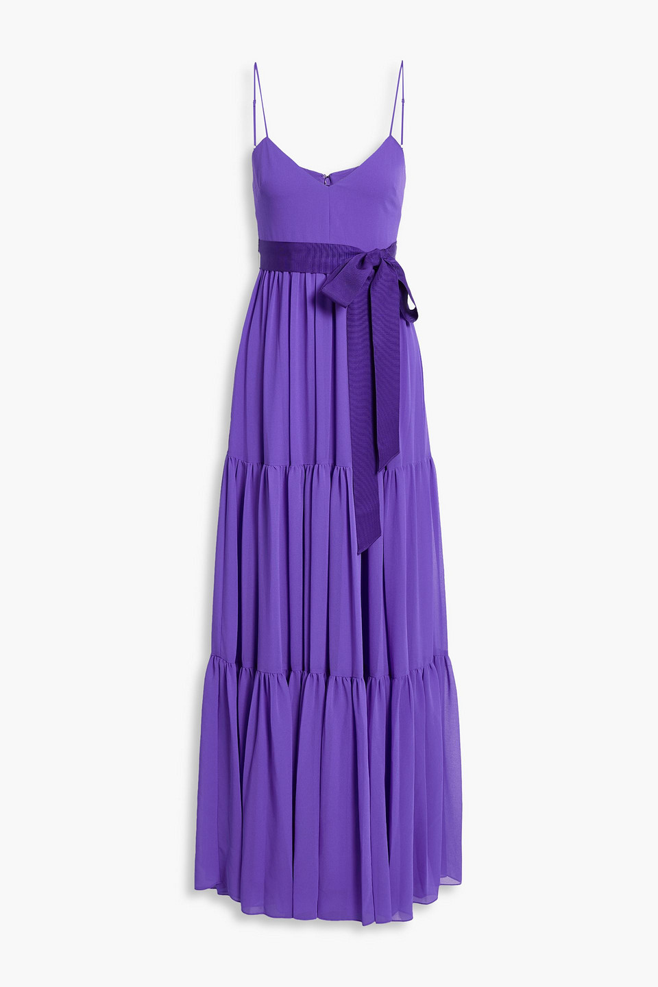 Badgley Mischka Tiered chiffon maxi dress