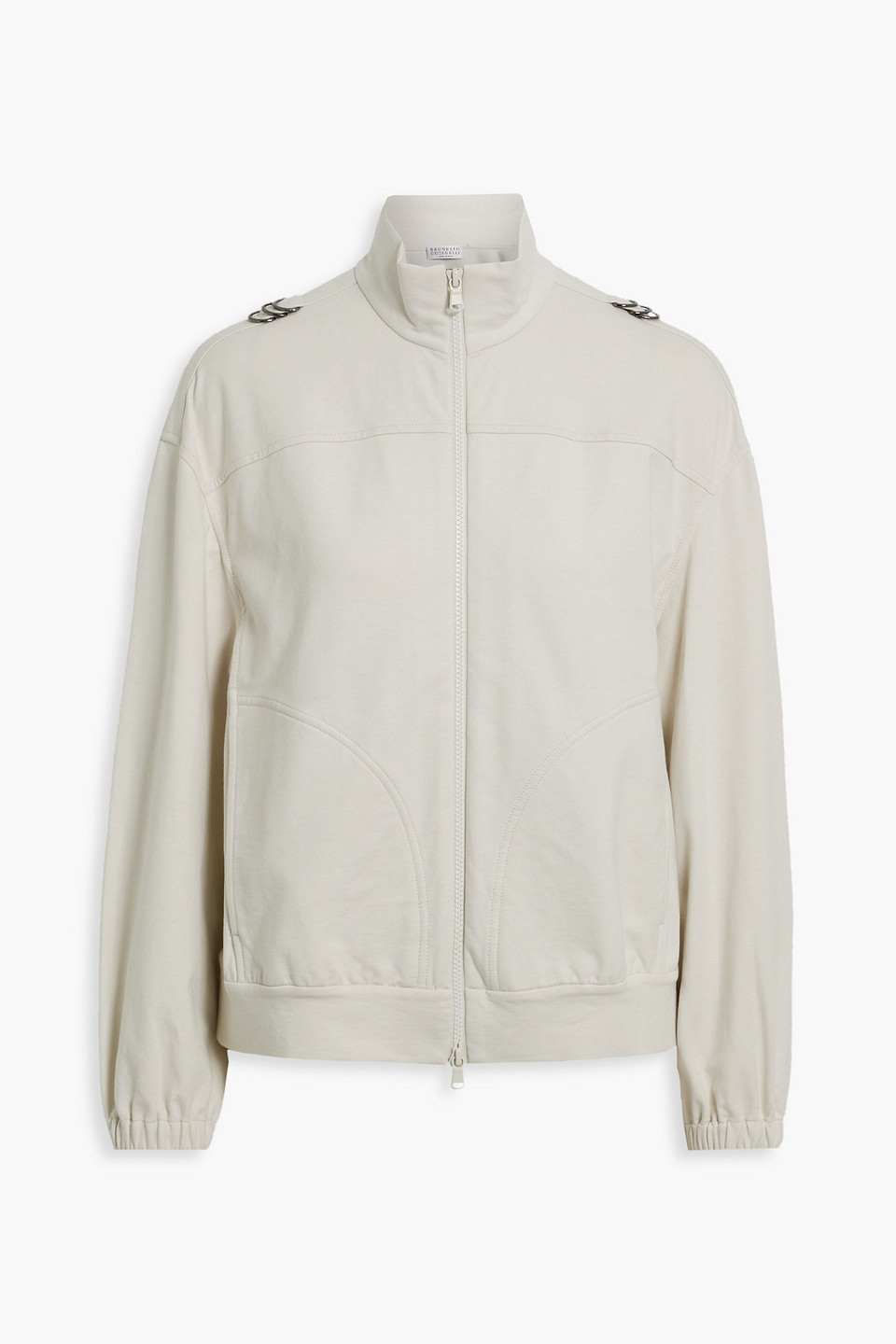 Brunello Cucinelli - Embellished cotton-blend jersey jacket - White - L