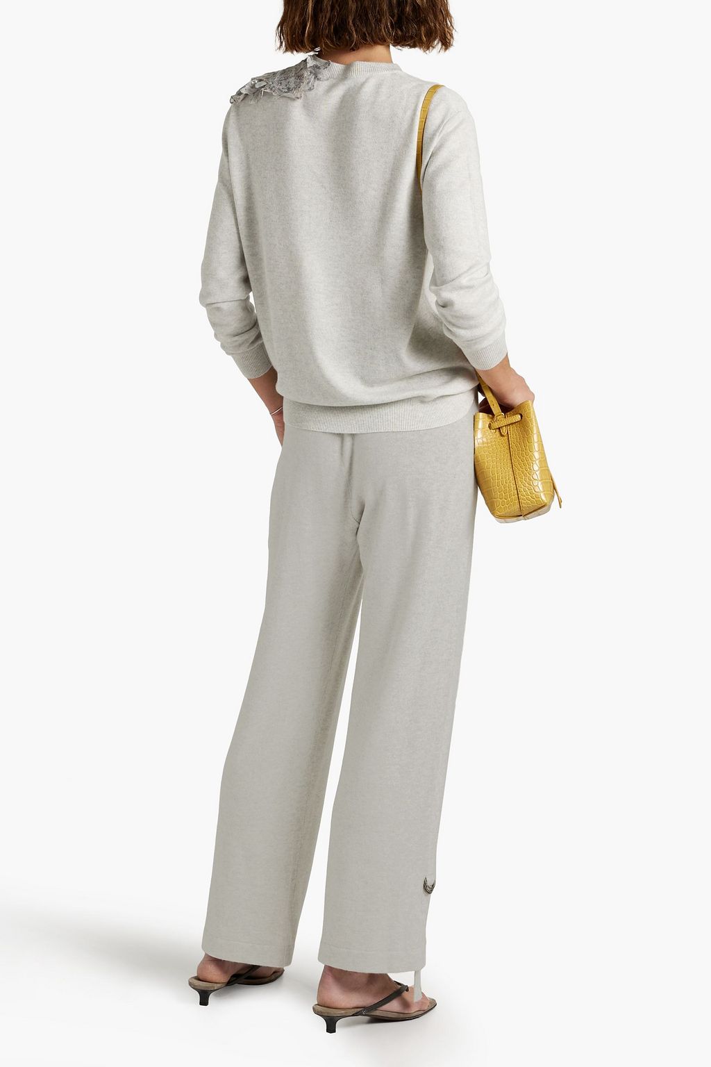 BRUNELLO CUCINELLI Embellished cashmere track pants