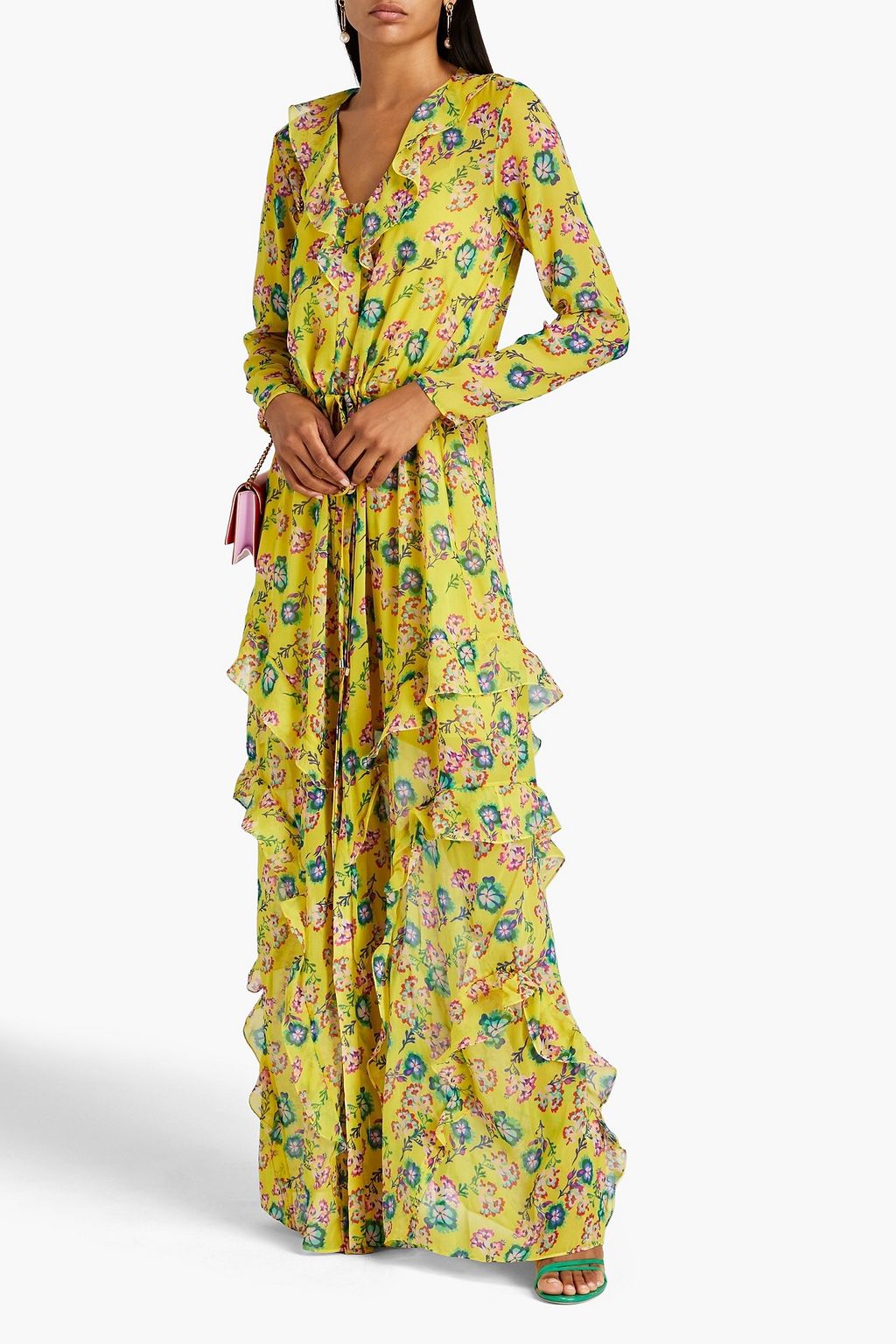 SALONI Izzie ruffled floralprint maxi dress THE