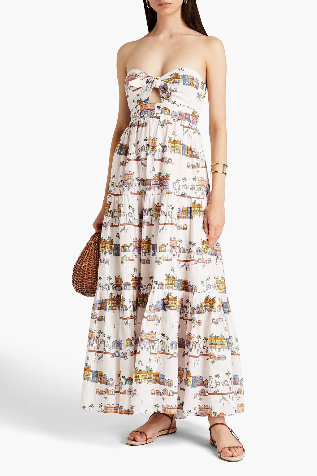 ZIMMERMANN Mae strapless linen maxi dress