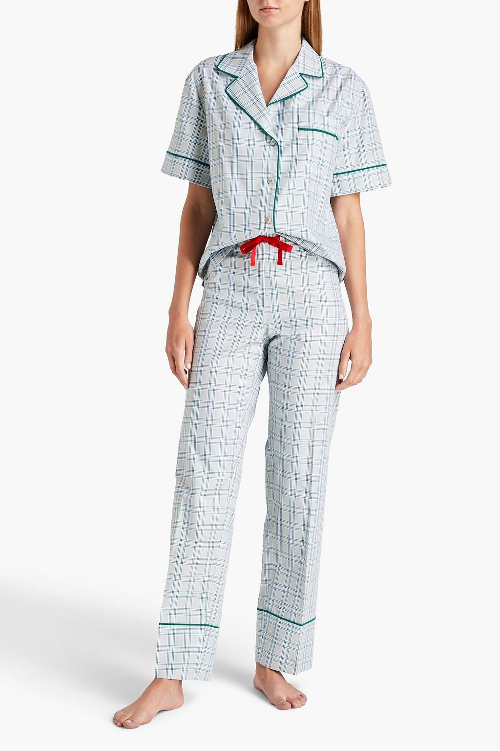 VICTORIA, VICTORIA BECKHAM Checked cotton pajama set
