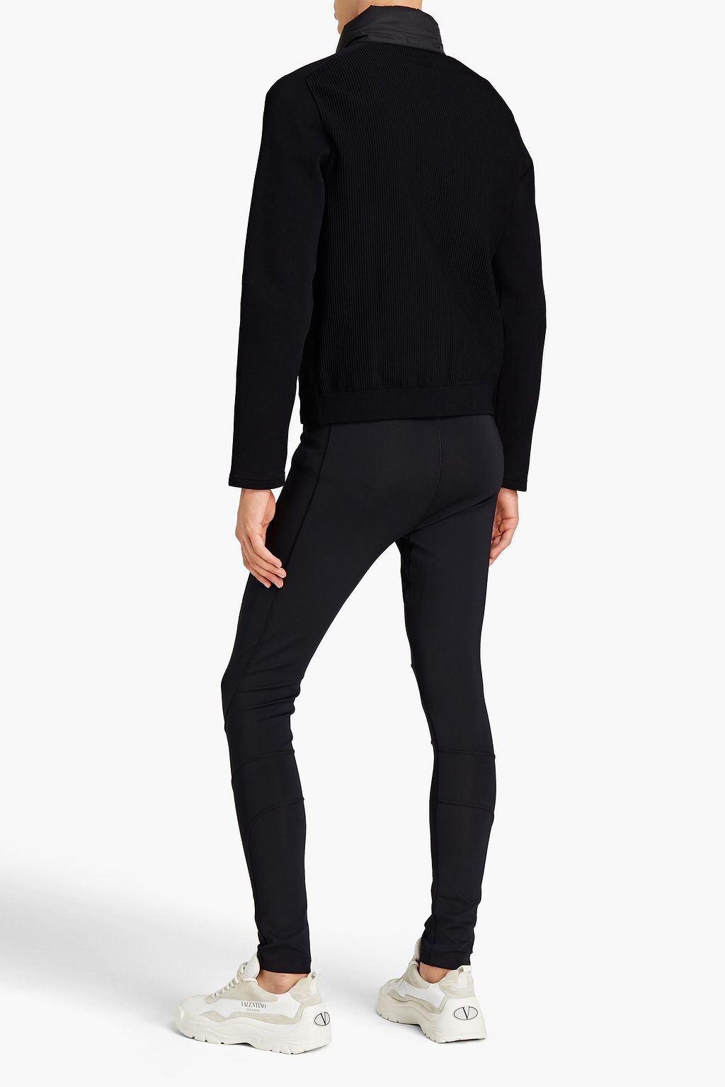 VALENTINO Knit paneled quilted shell down jacket