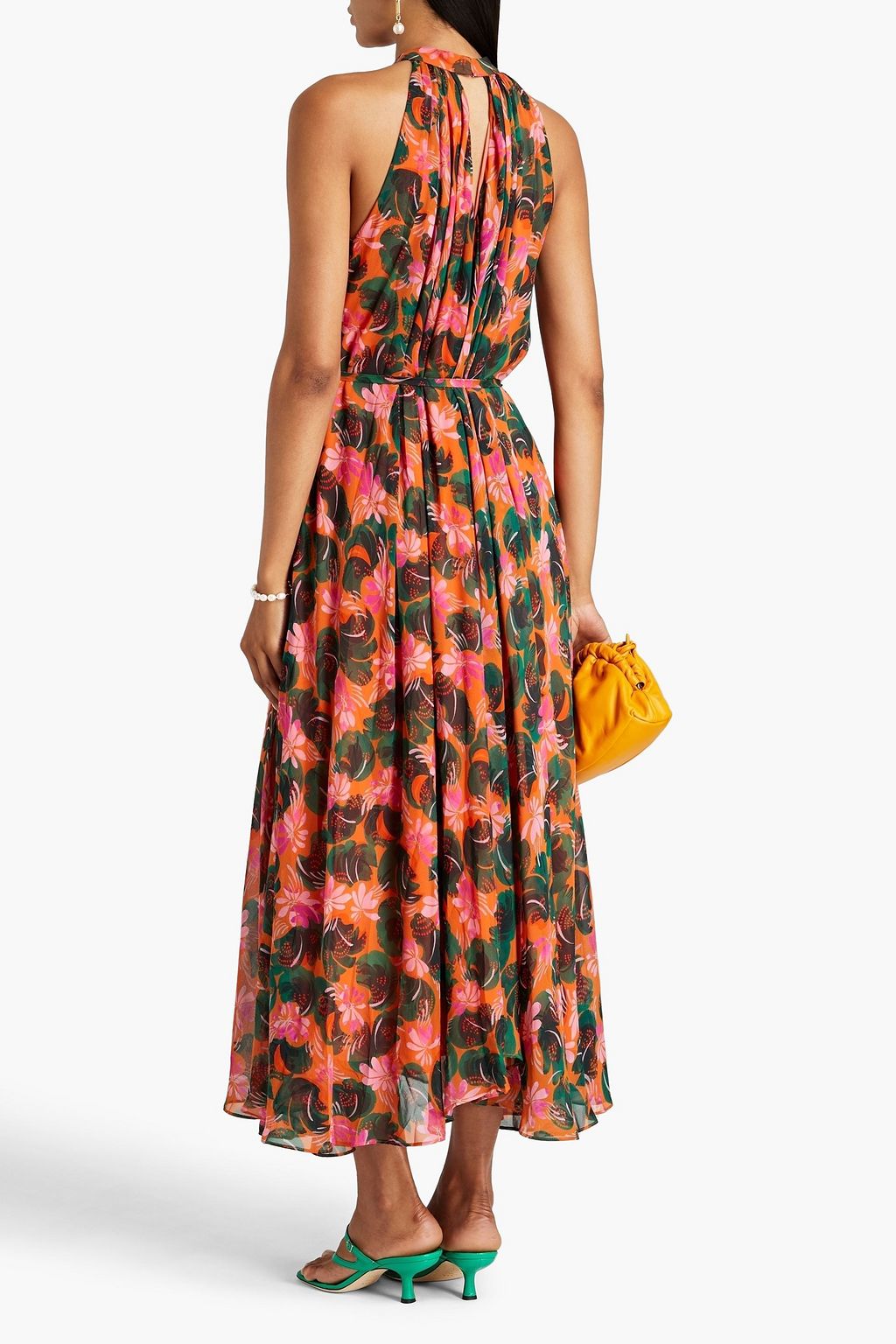 SALONI Tamara-B floral-print silk-crepe midi dress