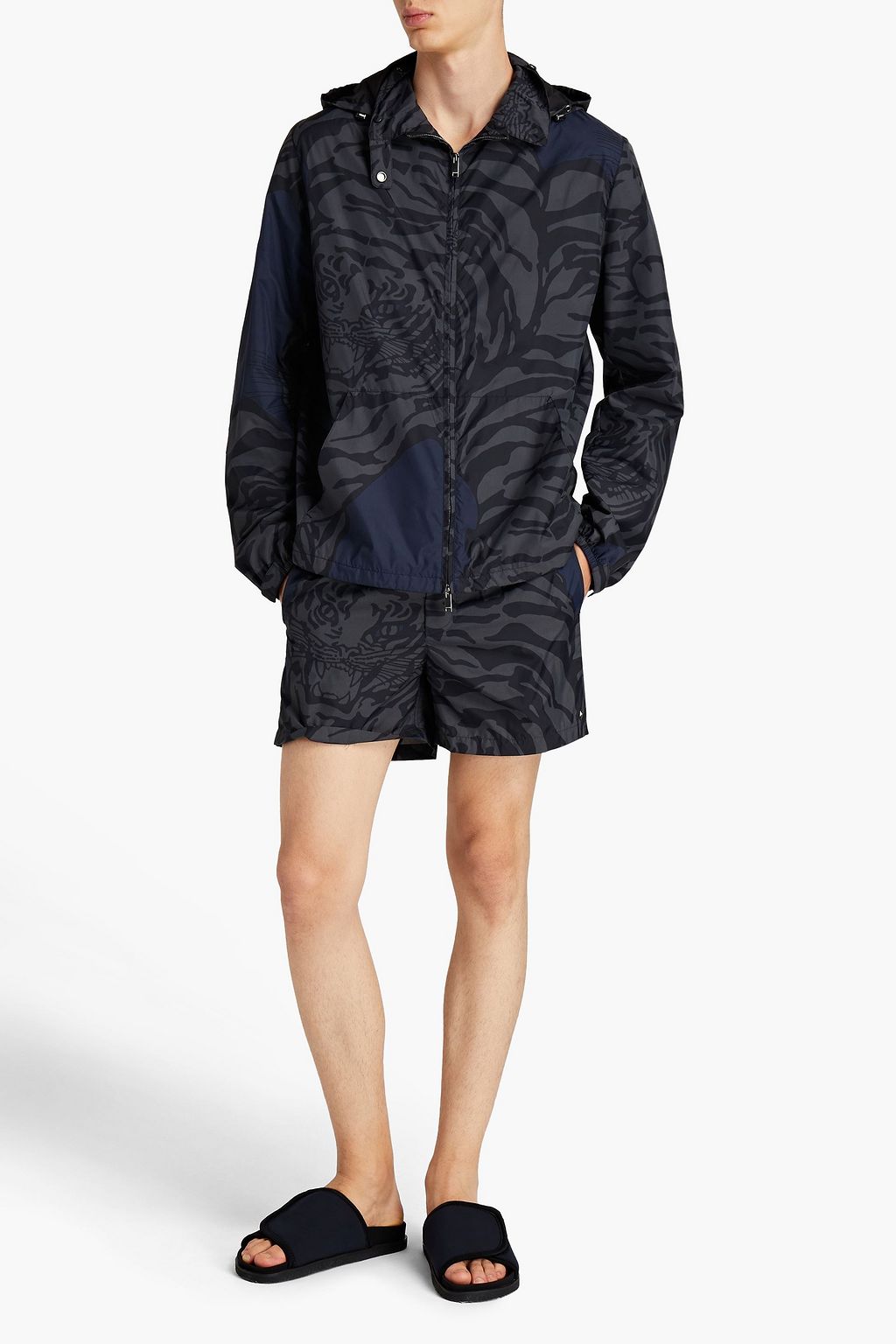 VALENTINO GARAVANI Tiger-print shell hooded jacket