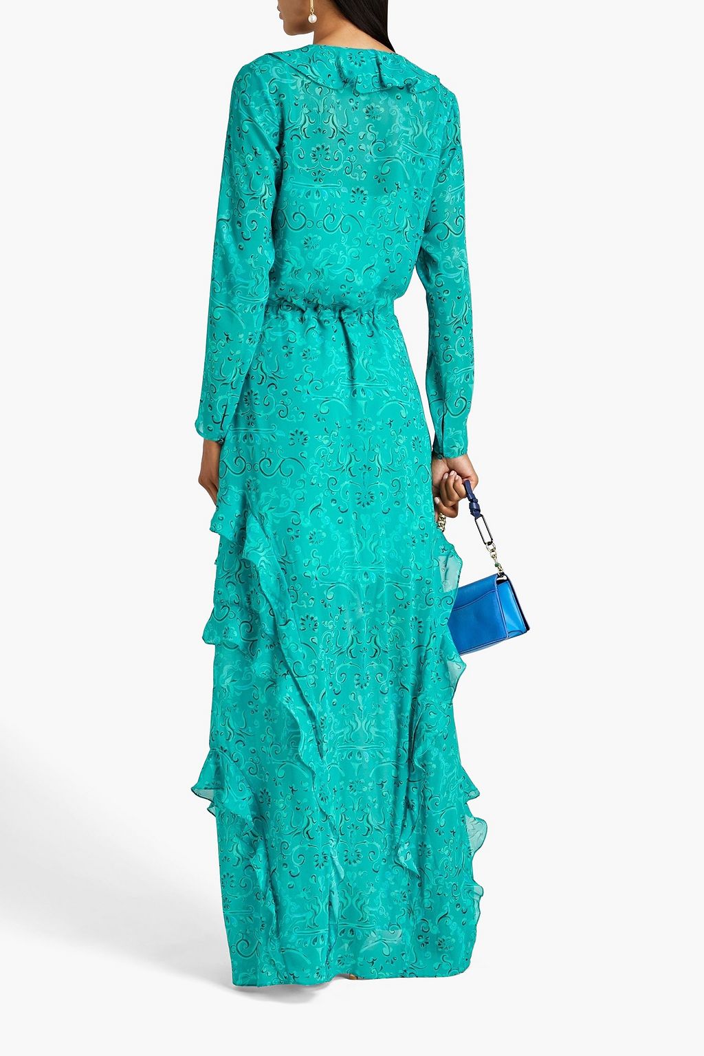 SALONI Izzie ruffled printed maxi dress THE