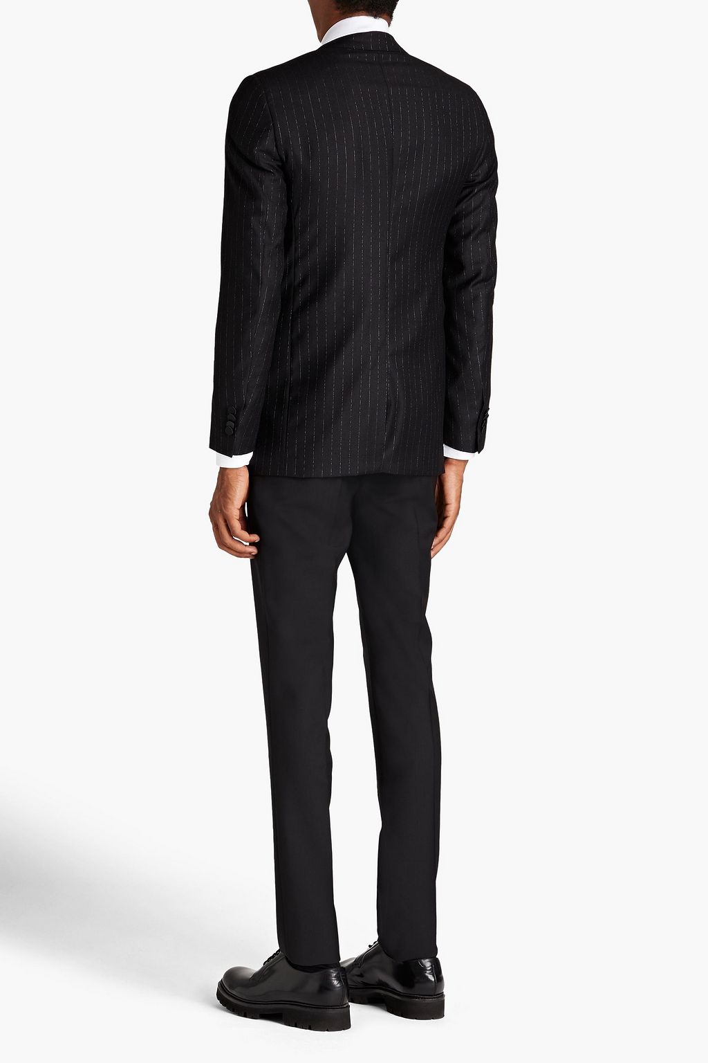 VALENTINO GARAVANI Pinstriped metallic wool-blend twill blazer