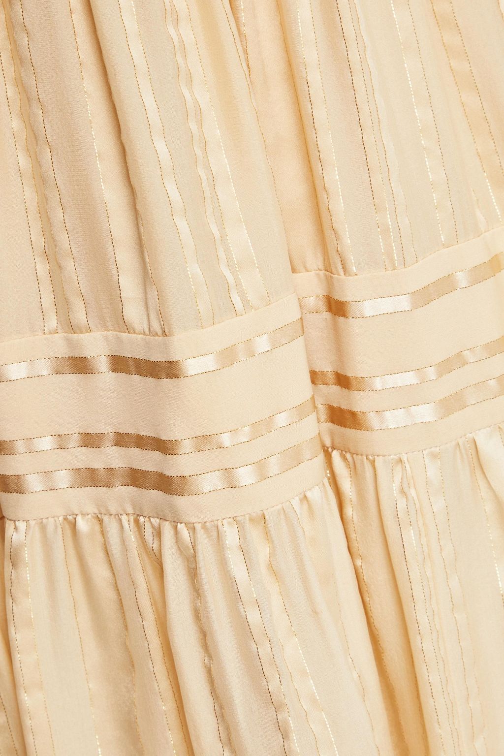 ZIMMERMANN Geraffter Midirock aus einer Seidenmischung mit Metallic-Effekt