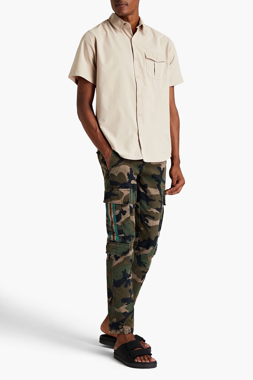 VALENTINO Camouflage-print cotton-twill cargo pants