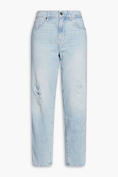 7 FOR ALL MANKIND The Modern distressed high-rise straight-leg jeans